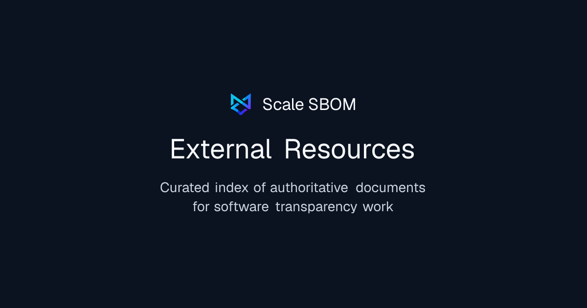 External Resources | Scale SBOM